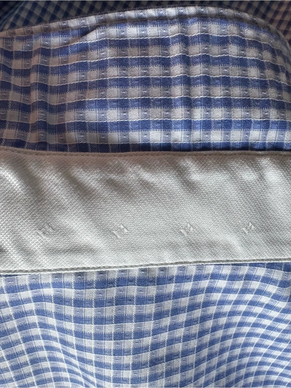 TailorByrd Collection Non-Iron Trim Fit Blue White Check Cotton Dress Shirt 16.5